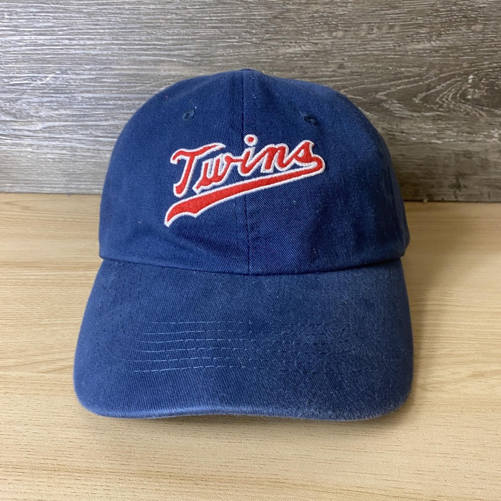 Minnesota‎ Twins Hat Cap Strap Back Blue MLB Baseball Script 2009 DQ Promo Mens